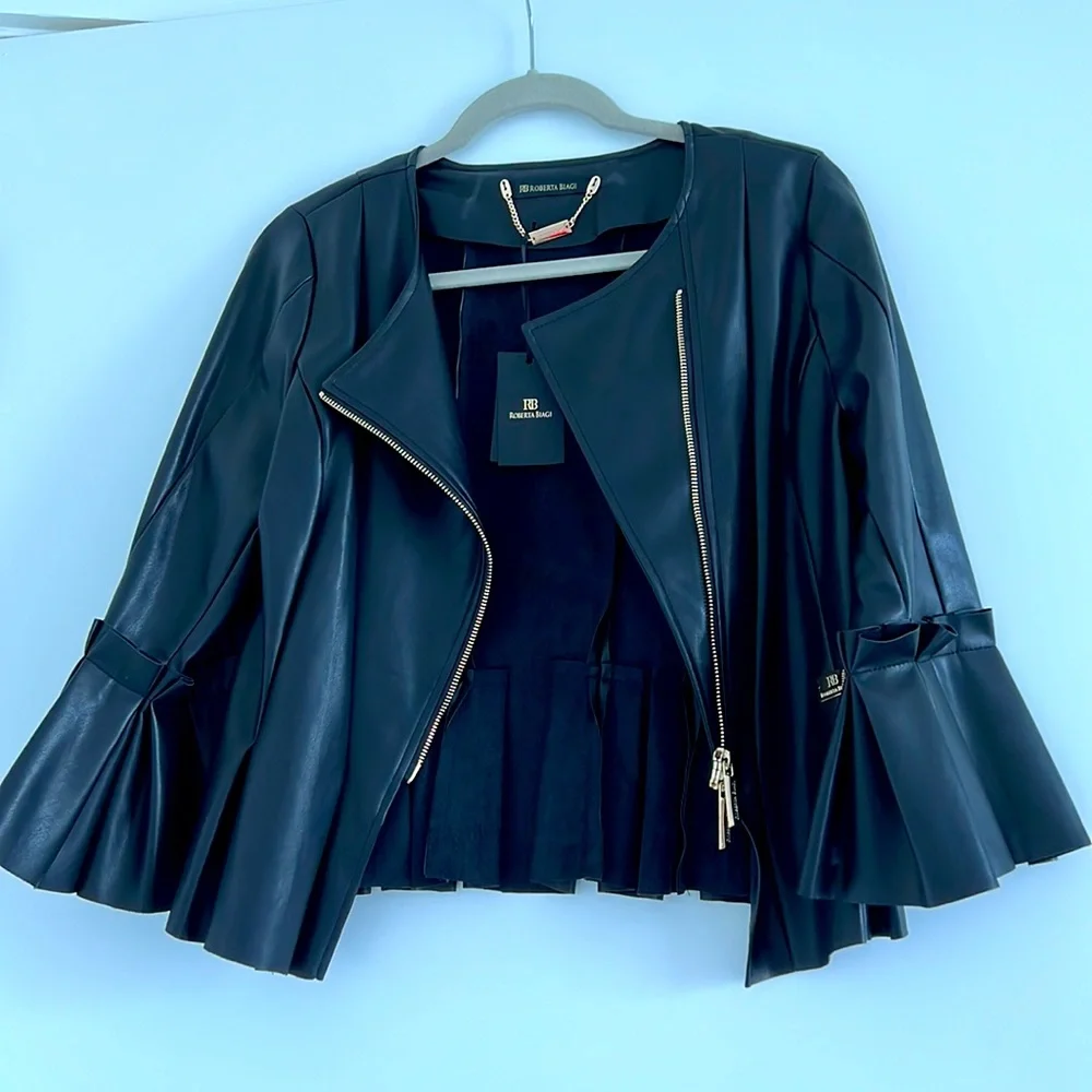 Roberta Biagi Original Faux Leather Jacket S - Picture 7 of 8